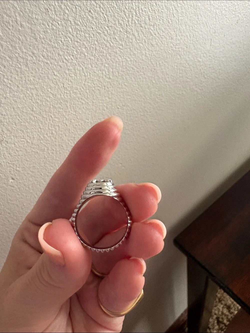 Sterling Silver Ring with CZ letter A